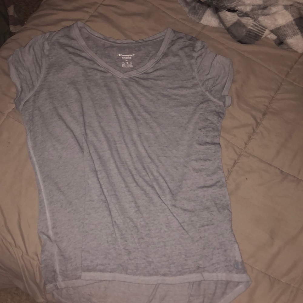 grey see through champion shirt, brand new.
